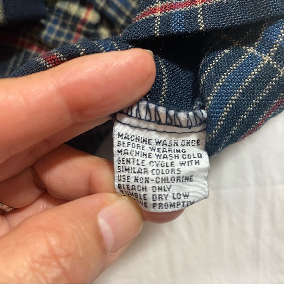 Timber Trail Men’s Shirt Classic Navy Plaid Button-Down Shirt long sleeve - Picture 3 of 10